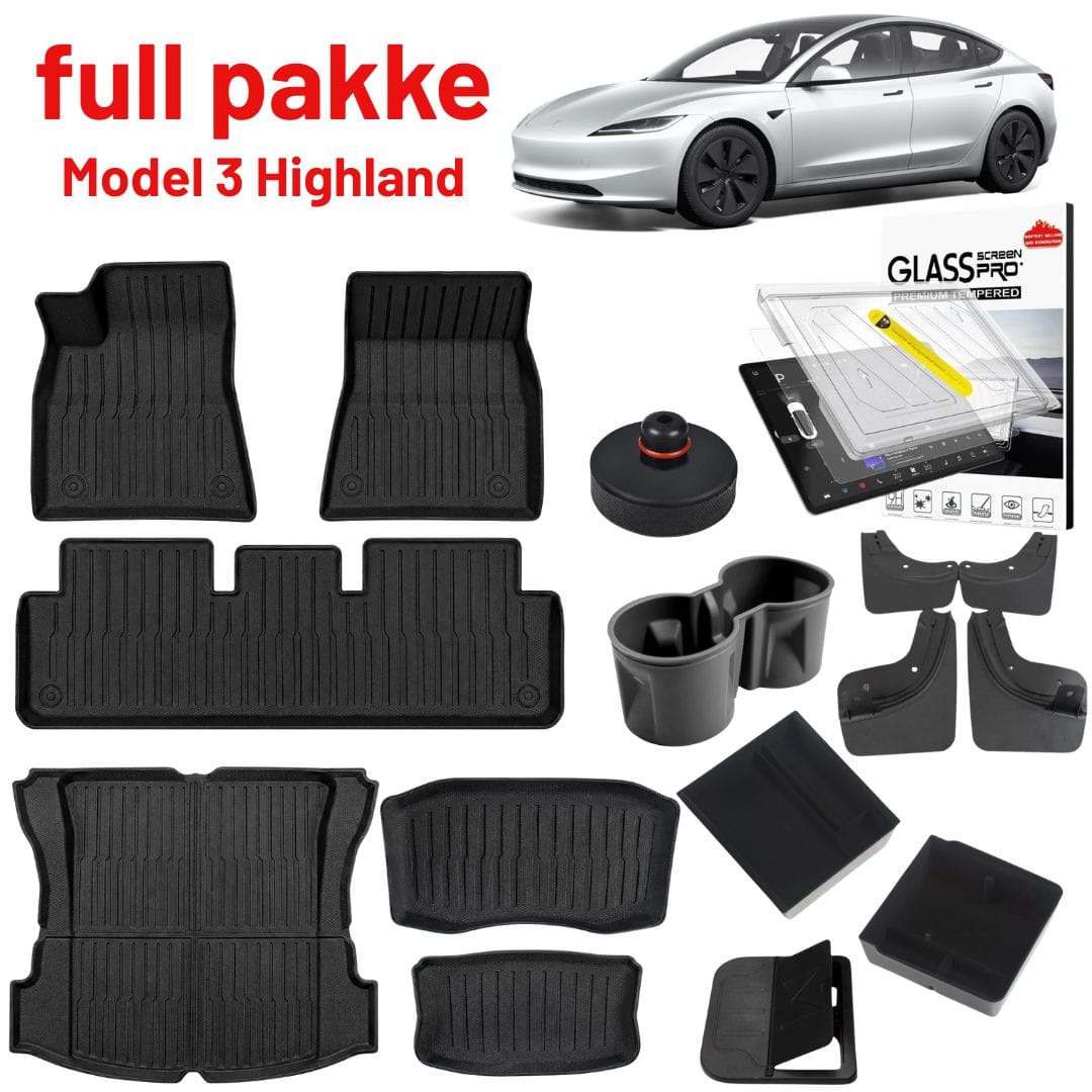 Autohobby Biltilbehør > Interiør > Gulvmatter Full pakke - Tesla Model 3 Highland