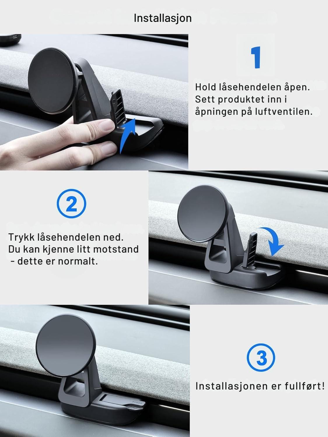 MUSK-MICO Magnetisk mobilholder med lader - Model Y & 3 (Juniper + Highland)