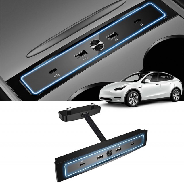 Mini USB bar med lys - Model 3 & Y 