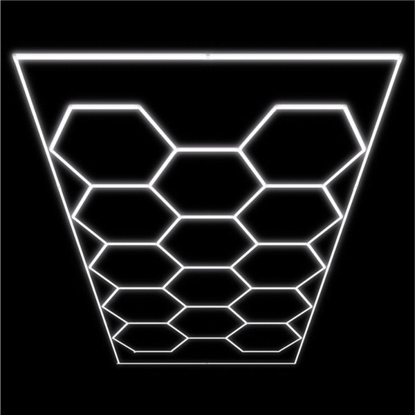 Hexagon lys med ramme - Proff modell (620W) komplett sett