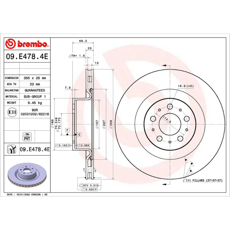 Autohobby Brembo bremseskiver og klosser FORAN - Tesla Model Y 2020-2024