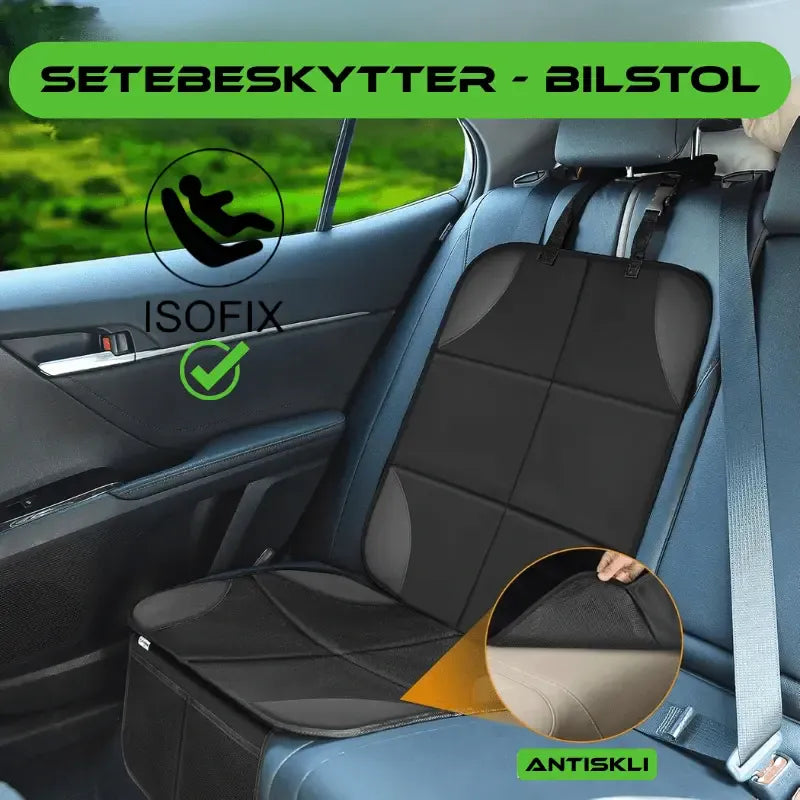 Setebeskytter under barnesete i Tesla